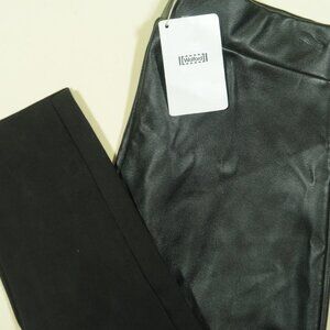 Wolford Cherilyn Leggings Womens 36 US 6 Black Faux Leather Suede New